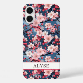Kersenbloesems Japanse Sakura met monogram iPhone 16 Plus Hoesje