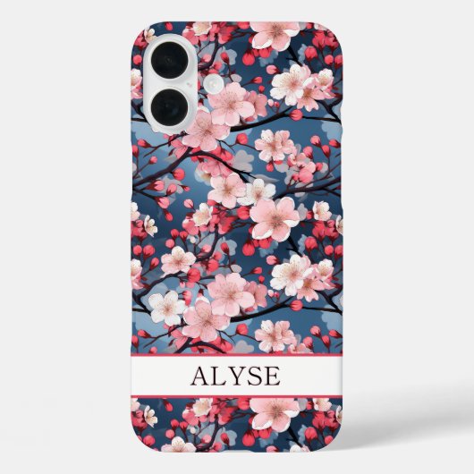 Kersenbloesems Japanse Sakura met monogram Case-Mate iPhone Case (Achterkant)