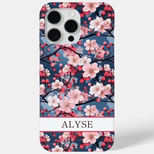 Kersenbloesems Japanse Sakura Monogram Case-Mate iPhone Case (Achterkant)