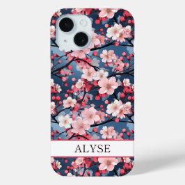 Kersenbloesems Japanse Sakura Monogram iPhone 15 Case