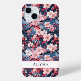 Kersenbloesems Japanse Sakura Monogram iPhone 15 Mini Hoesje