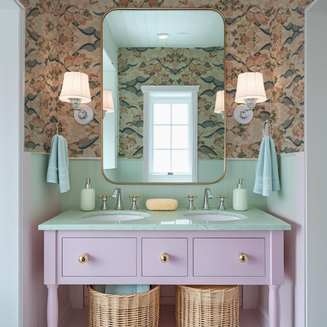 Kersenbloesems, Kanji in roze, blauw en goud Behang (Creator heeft geüpload)