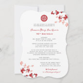 Kersenbloesems levensduur symbool Chinese verjaard Kaart (Achterkant)