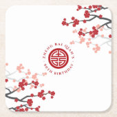 Kersenbloesems levensduur symbool Chinese verjaard Kartonnen Onderzetters (Voorkant)