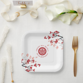 Kersenbloesems levensduur symbool Chinese verjaard Papieren Bordje
