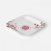 Kersenbloesems levensduur symbool Chinese verjaard Papieren Bordje (Gebogen)