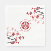 Kersenbloesems levensduur symbool Chinese verjaard Servet (Voorkant)