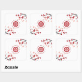 Kersenbloesems levensduur symbool Chinese verjaard Vierkante Sticker (Vel)