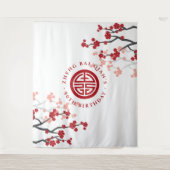Kersenbloesems levensduur symbool Chinese verjaard Wandkleed (Voorkant)