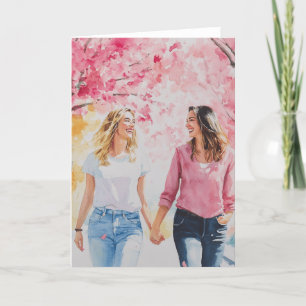 Kersenbloesems_LGBTQ Digitale Kunst Feestdagen Kaart