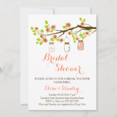 Kersenbloesems & mason potten bruiloft vrijgezelle kaart (Voorkant)