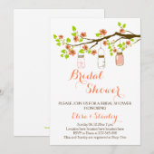 Kersenbloesems & mason potten bruiloft vrijgezelle kaart (Voorkant / Achterkant)