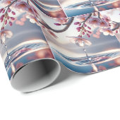 Kersenbloesems met dauwdruppels cadeaupapier (Rol Hoek)