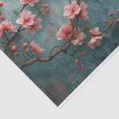 Kersenbloesems met rustieke achtergrond tissuepapier (Detail)