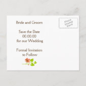 Kersenbloesems, metselaarskruiken bruiloft Save th Aankondigingskaart (Achterkant)