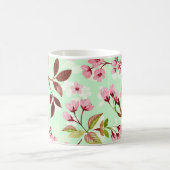 Kersenbloesems Mint Achtergrond Koffie Mok (Center)
