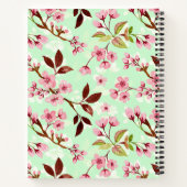 Kersenbloesems Mint Achtergrond Notitieboek (Achterkant)