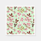 Kersenbloesems Mint achtergrond servetten (Voorkant)