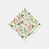 Kersenbloesems Mint achtergrond servetten (Hoek)