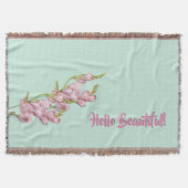 Kersenbloesems Mint Groene Stip Hallo Deken (Voorkant)