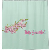 Kersenbloesems Mint Groene Stip Hallo Douchegordijn (Voorkant)