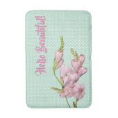 Kersenbloesems Mintgroene Stippen Hallo Schone! Badmat (Voorkant Verticaal)