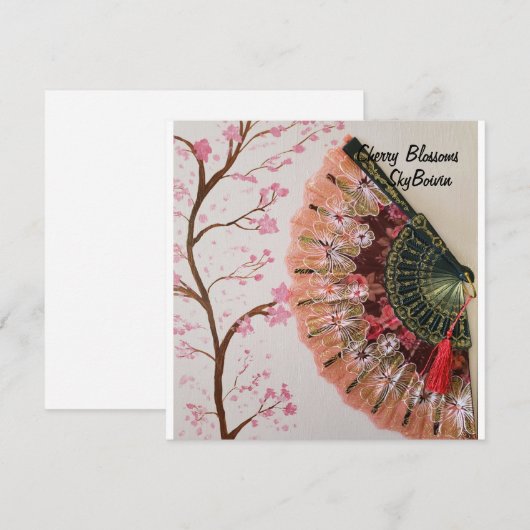 Kersenbloesems Mixed Media Art Magnet (Voorkant / Achterkant)