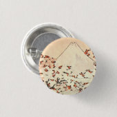Kersenbloesems onder de berg Fuji Ronde Button 3,2 Cm (Voorkant /achterkant)