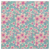Kersenbloesems op blauw stof (Swatch)