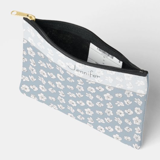 Kersenbloesems op lichtblauw met naam etui (Open)