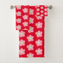 Kersenbloesems op rood