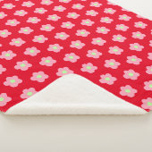 Kersenbloesems op rood sherpa deken (3/4)