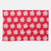 Kersenbloesems op rood theedoek (Horizontaal)