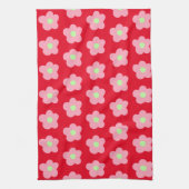 Kersenbloesems op rood theedoek (Verticaal)