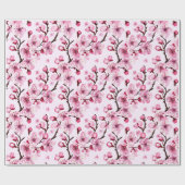 Kersenbloesems op takken cadeaupapier (Vlak)