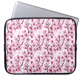 Kersenbloesems op takken laptop sleeve