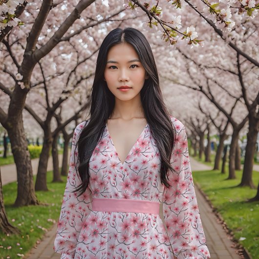 Kersenbloesems op wit stof