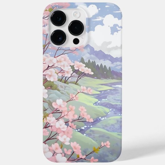 Kersenbloesems pastel Waterverf landschap Case-Mate iPhone Case (Achterkant)
