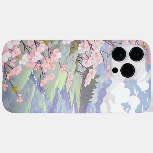 Kersenbloesems pastel Waterverf landschap Case-Mate iPhone Case (Achterkant (horizontaal))