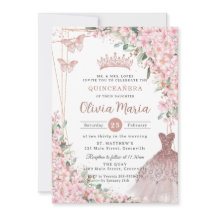 Kersenbloesems Roos gouden jurk jurk quinceañera