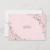 Kersenbloesems Roos Goudzoet 16 Quinceañera XV RSVP Kaartje (Achterkant)