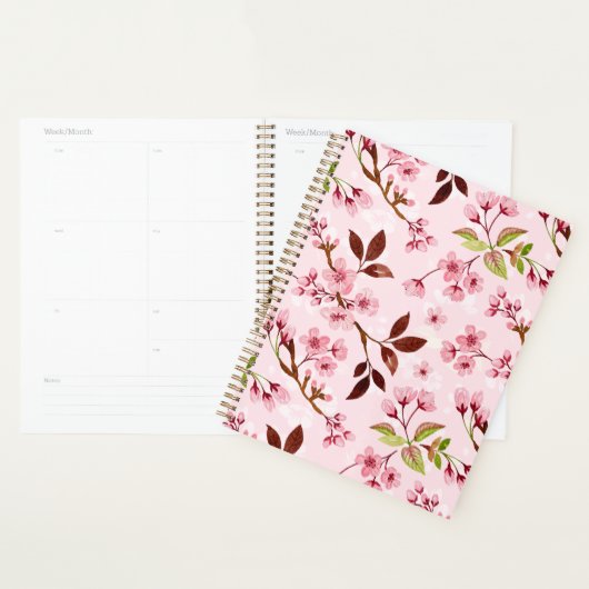 Kersenbloesems roze achtergrond planner (Display)