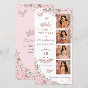 Kersenbloesems Roze Goud Foto Booth Quinceanera Save The Date