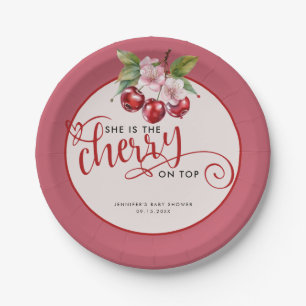 Kersenbloesems Roze Meisje Baby shower Papieren Bordje