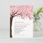 Kersenbloesems / Sakura Waterverf bruiloft Kaart (Staand voorkant)