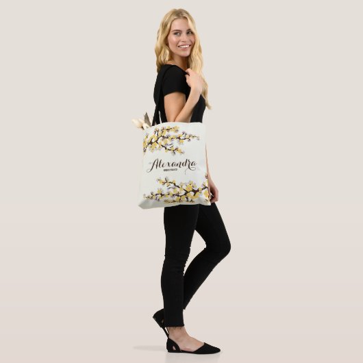 Kersenbloesems Sakura Wedding Party Tas (geel) (Op model)