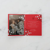 Kersenbloesems Sakura 'Xie Xie' Chinese bruiloft Bedankkaart (Binnen)