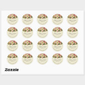 Kersenbloesems Schrift Vintage bruiloft Ronde Sticker (Vel)