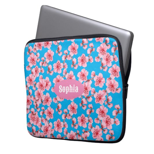 kersenbloesems Serenity Laptop Sleeve (Voorkant Links)