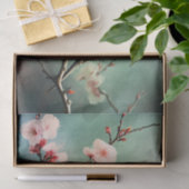 Kersenbloesems Sparrow Turquoise Sky Bird Bloemen Tissuepapier (Geschenk)